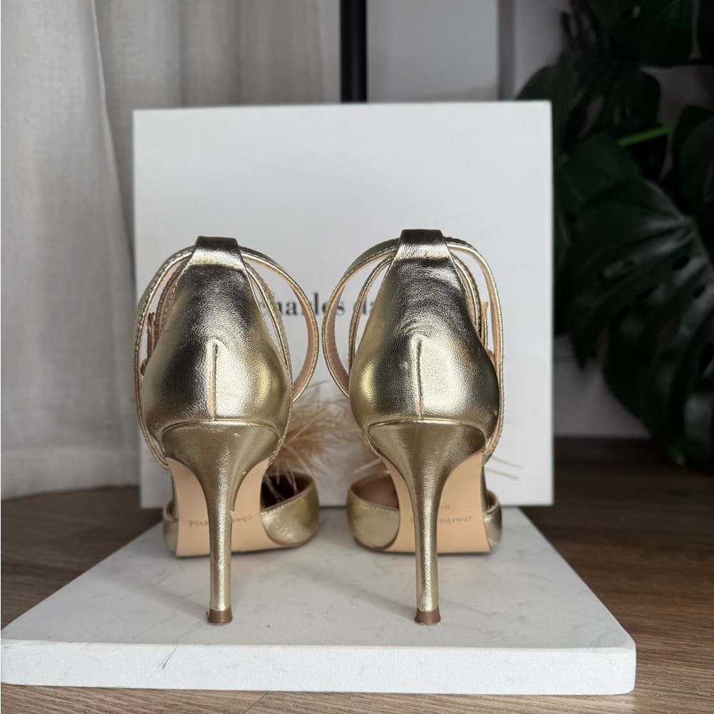 Charles David Violate Feather-Embellished d'Orsay Heels - Size 6.5 - Picture 7 of 9
